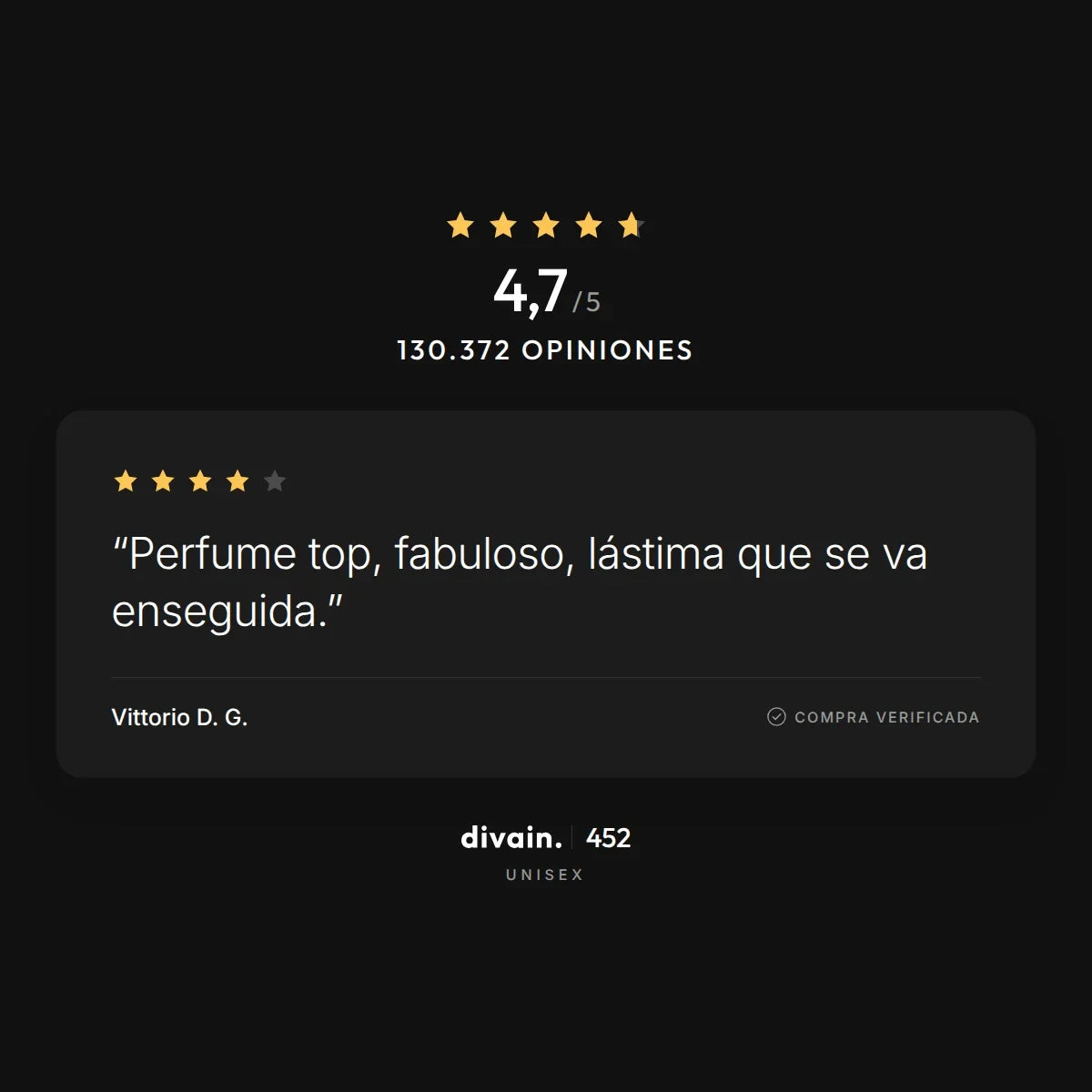 divain.452 - 4,7/5 sobre 130.372 opiniones