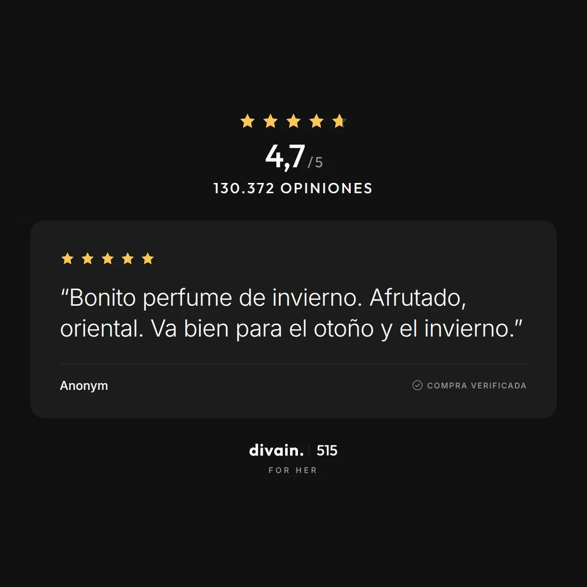divain.515 - 4,7/5 sobre 130.372 opiniones