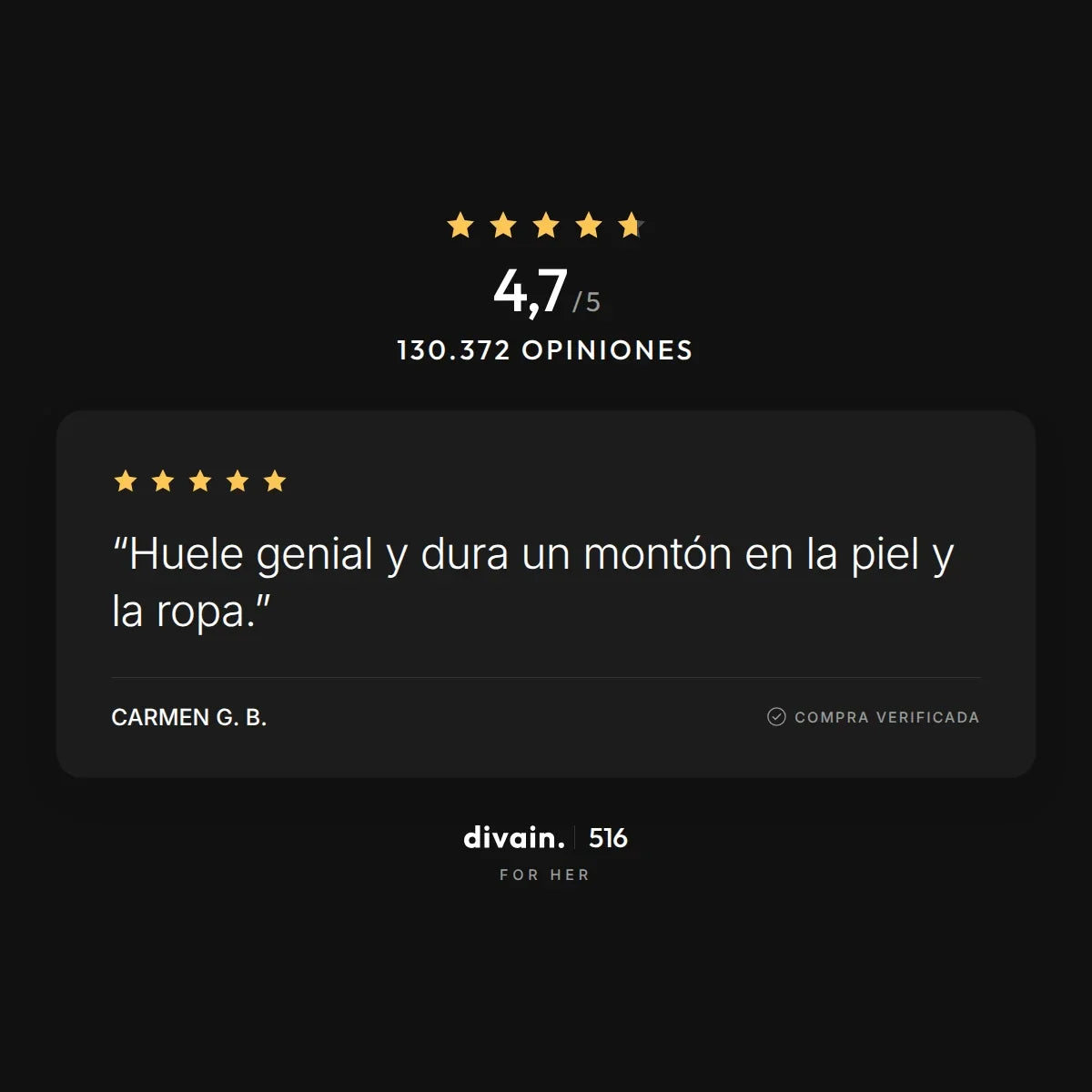 divain.516 - 4,7/5 sobre 130.372 opiniones