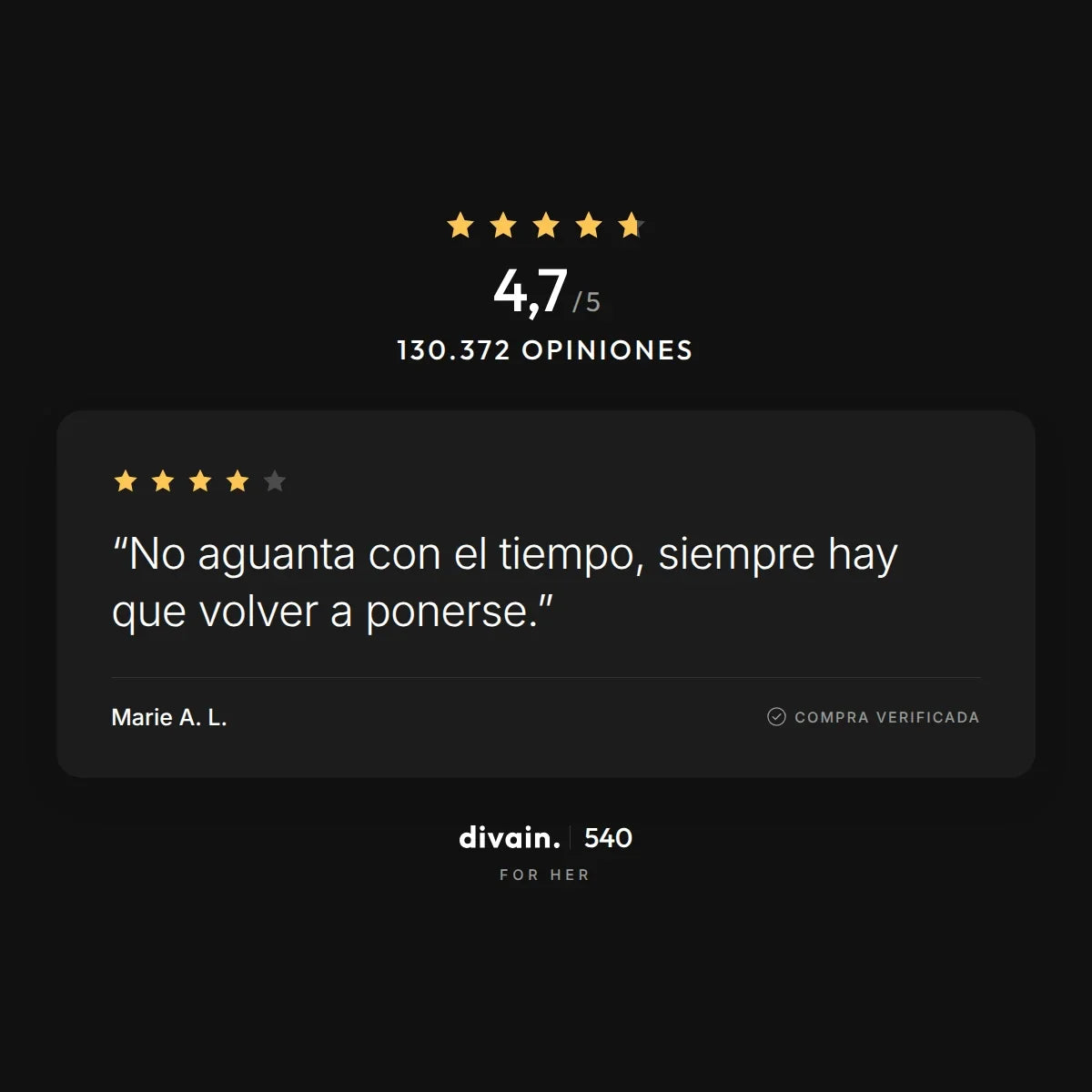 divain.540 - 4,7/5 sobre 130.372 opiniones