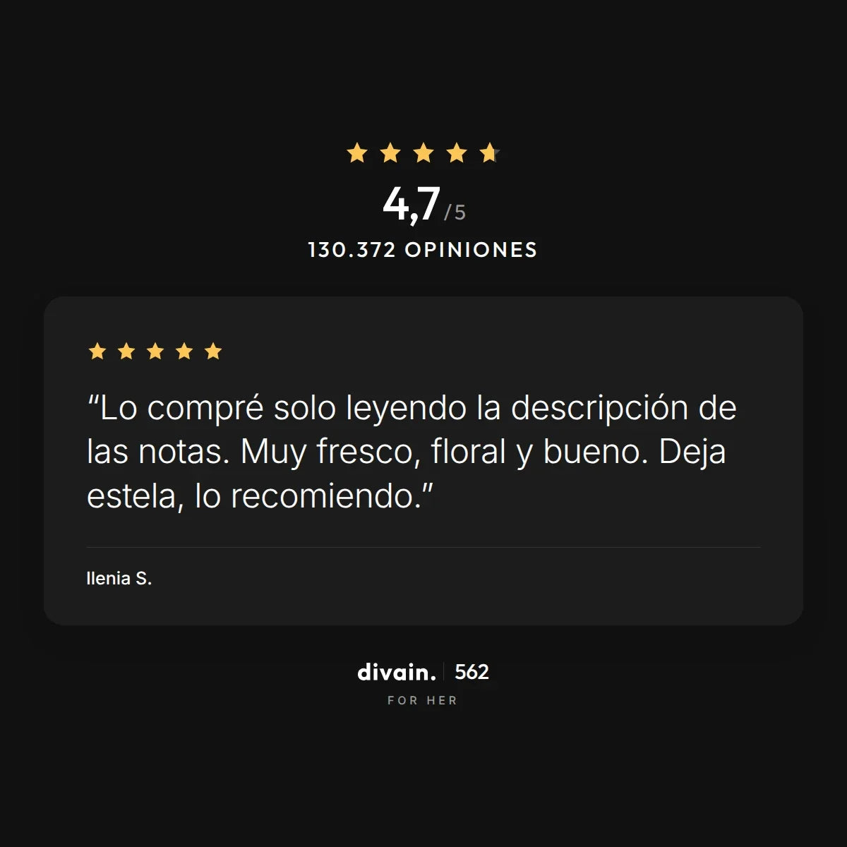 divain.562 - 4,7/5 sobre 130.372 opiniones