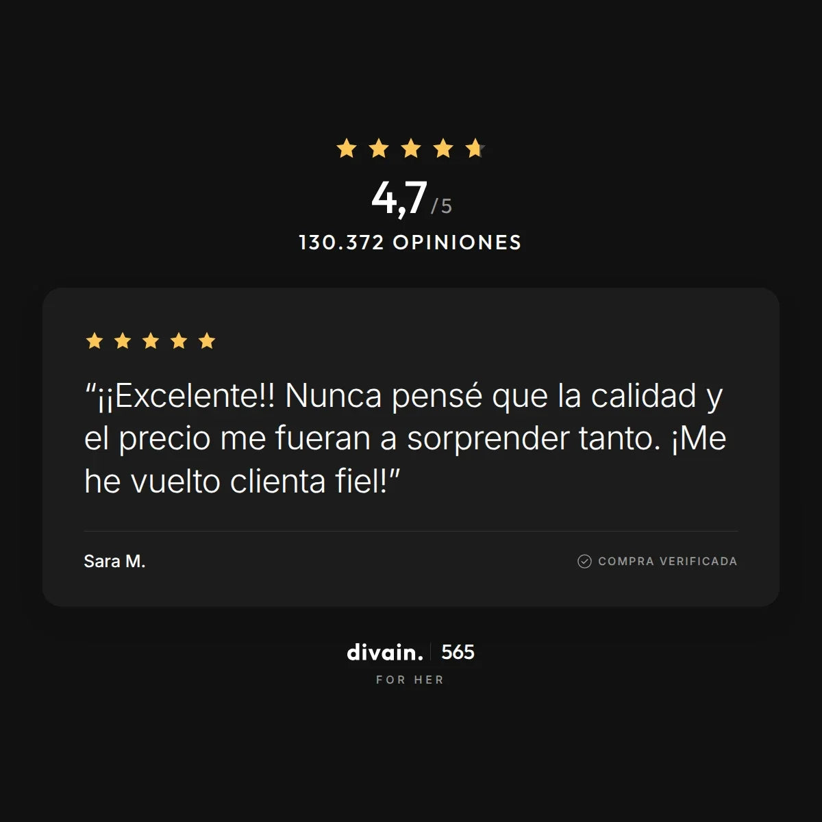 divain.565 - 4,7/5 sobre 130.372 opiniones