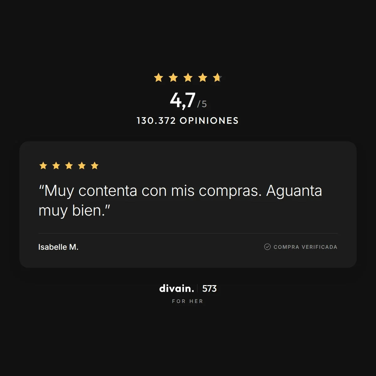divain.573 - 4,7/5 sobre 130.372 opiniones
