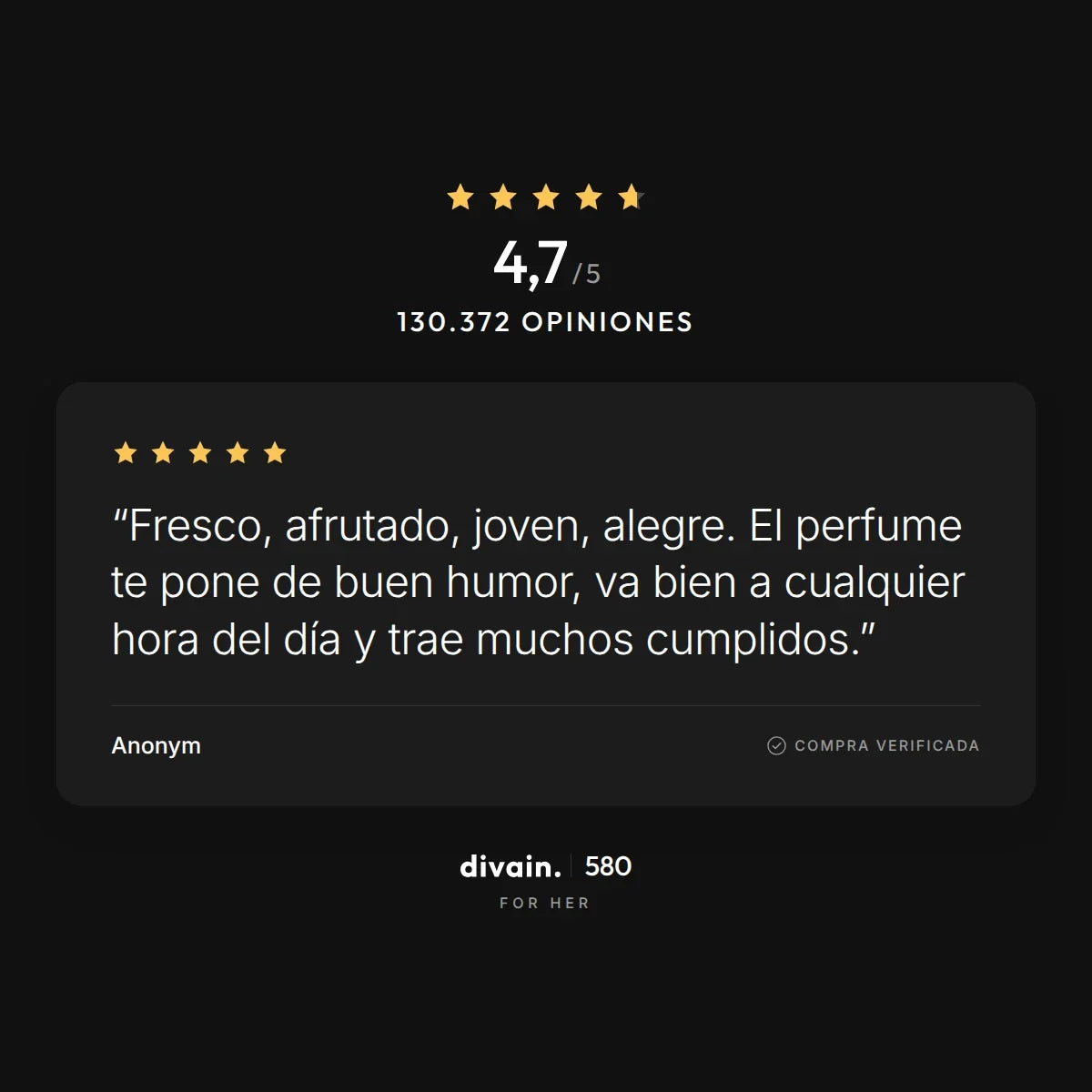 divain.580 - 4,7/5 sobre 130.372 opiniones