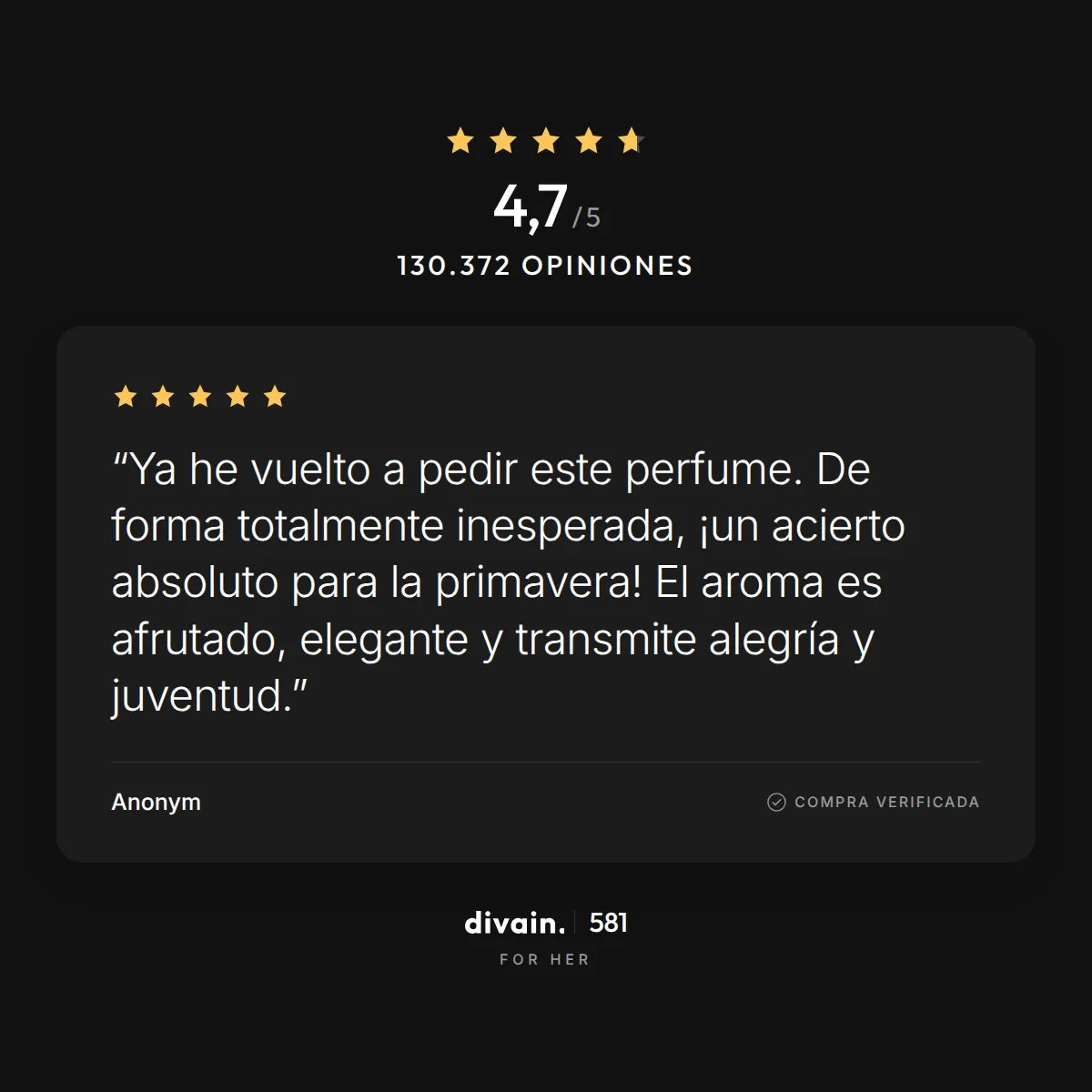 divain.581 - 4,7/5 sobre 130.372 opiniones
