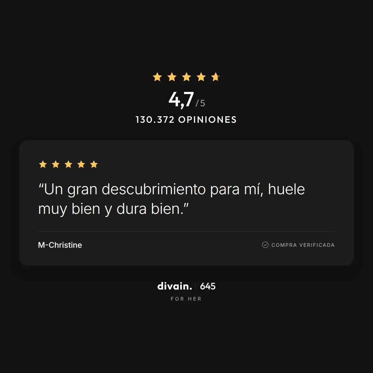 divain.645 - 4,7/5 sobre 130.372 opiniones