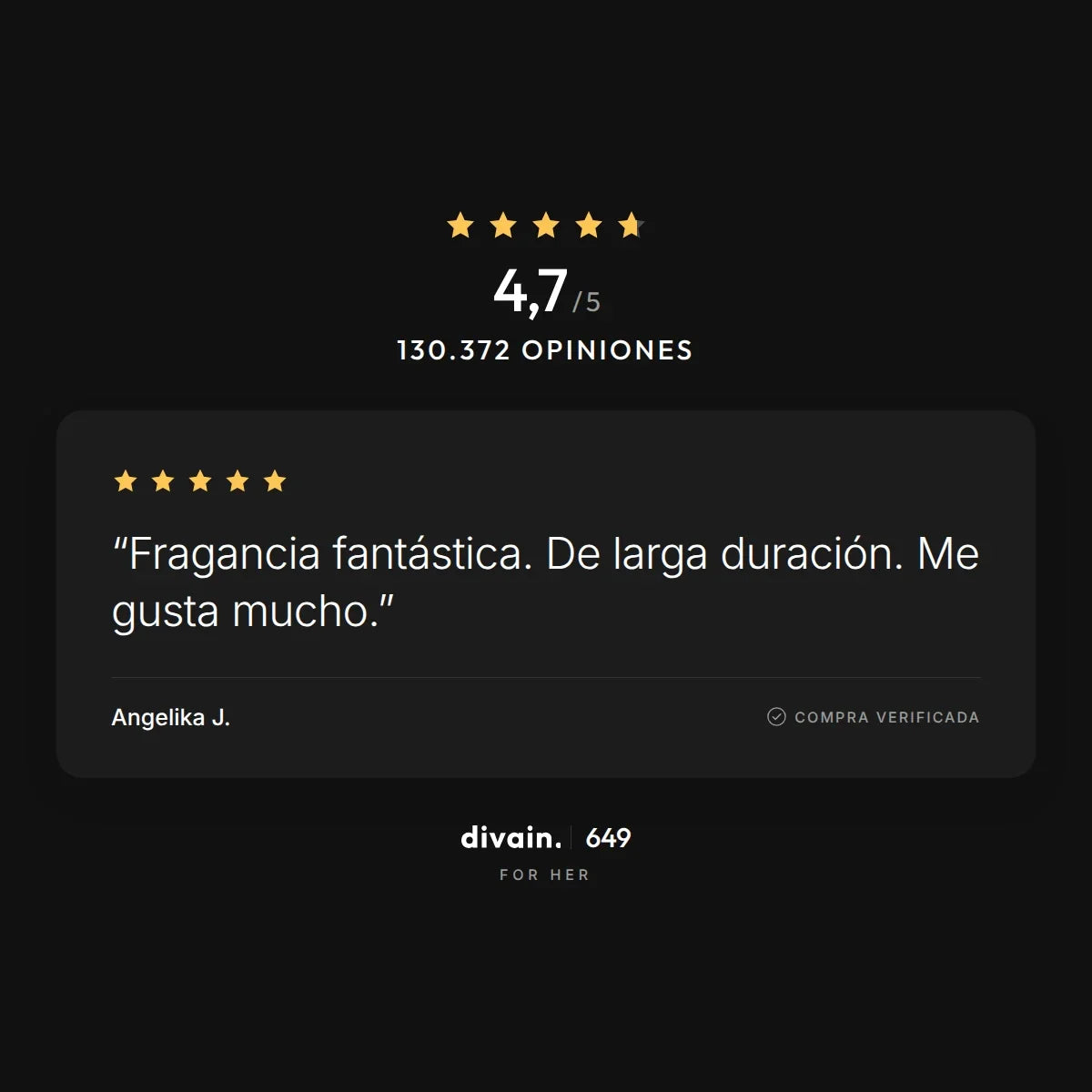 divain.649 - 4,7/5 sobre 130.372 opiniones