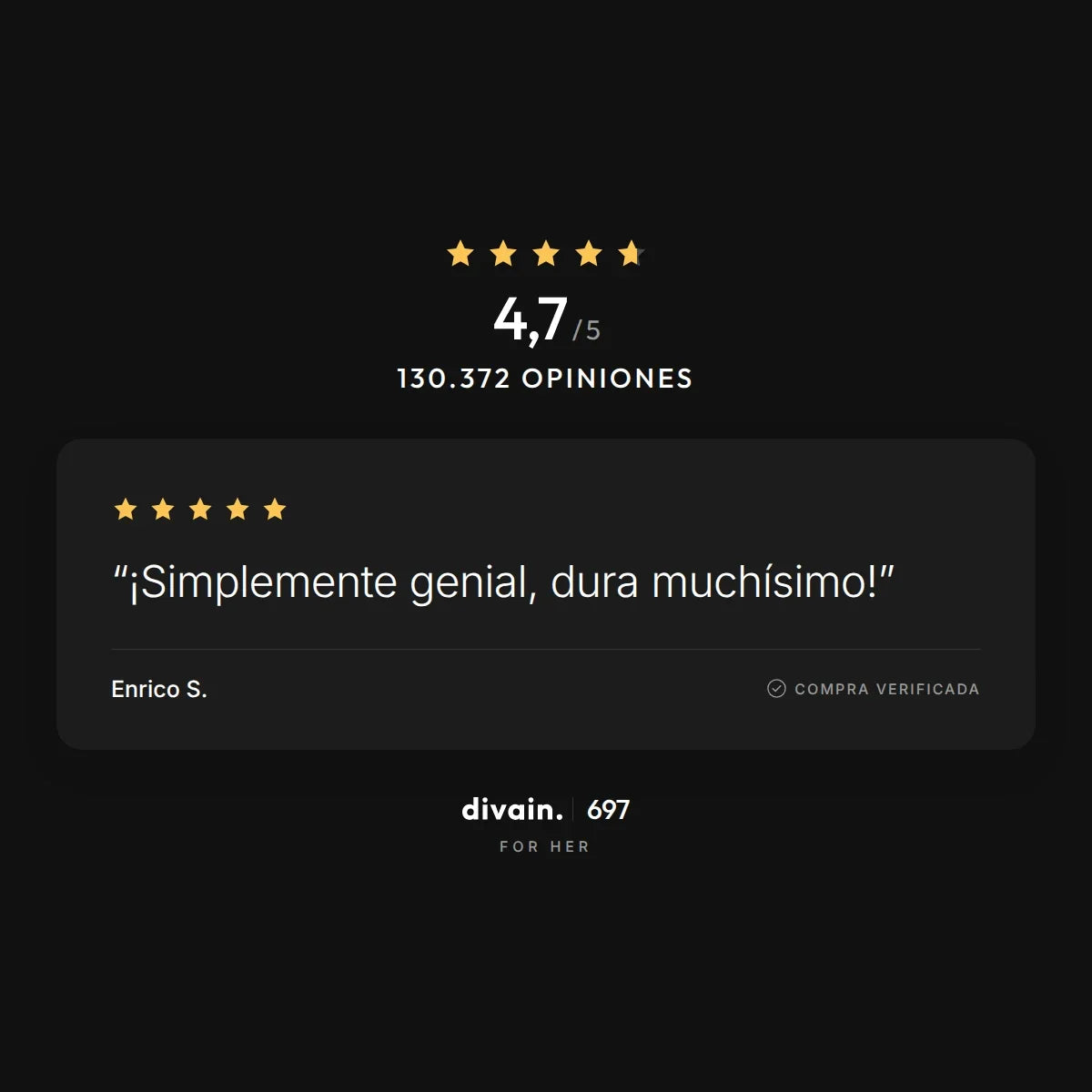 divain.697 - 4,7/5 sobre 130.372 opiniones