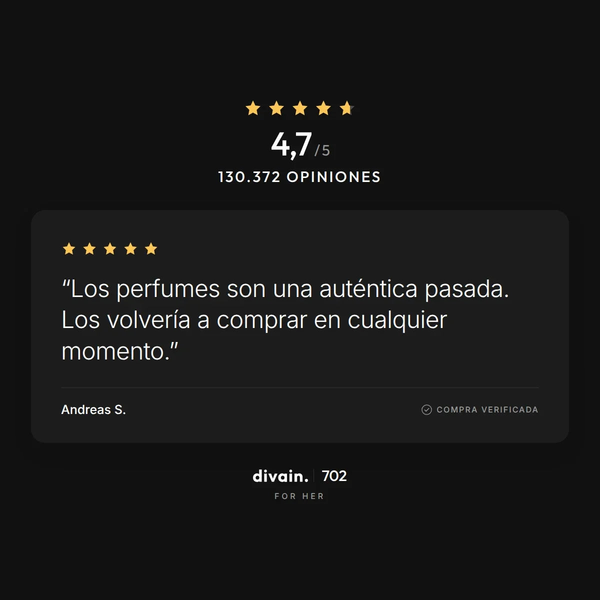 divain.702 - 4,7/5 sobre 130.372 opiniones