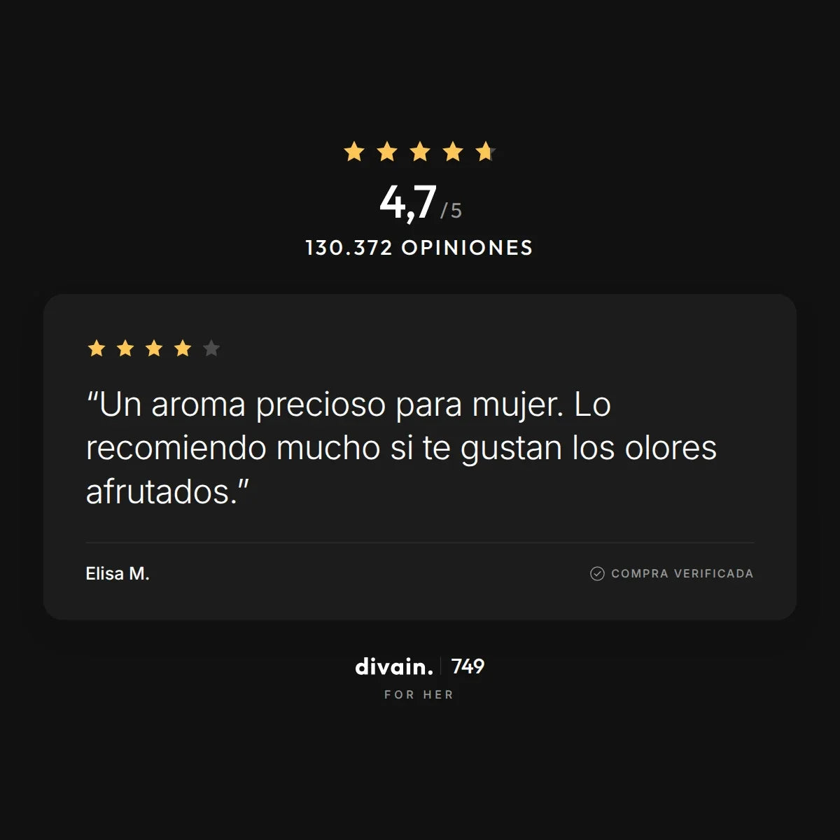 divain.749 - 4,7/5 sobre 130.372 opiniones