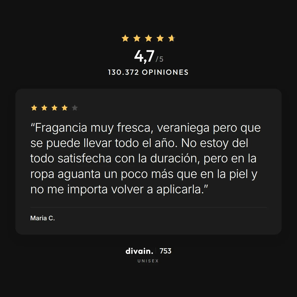 divain.753 - 4,7/5 sobre 130.372 opiniones