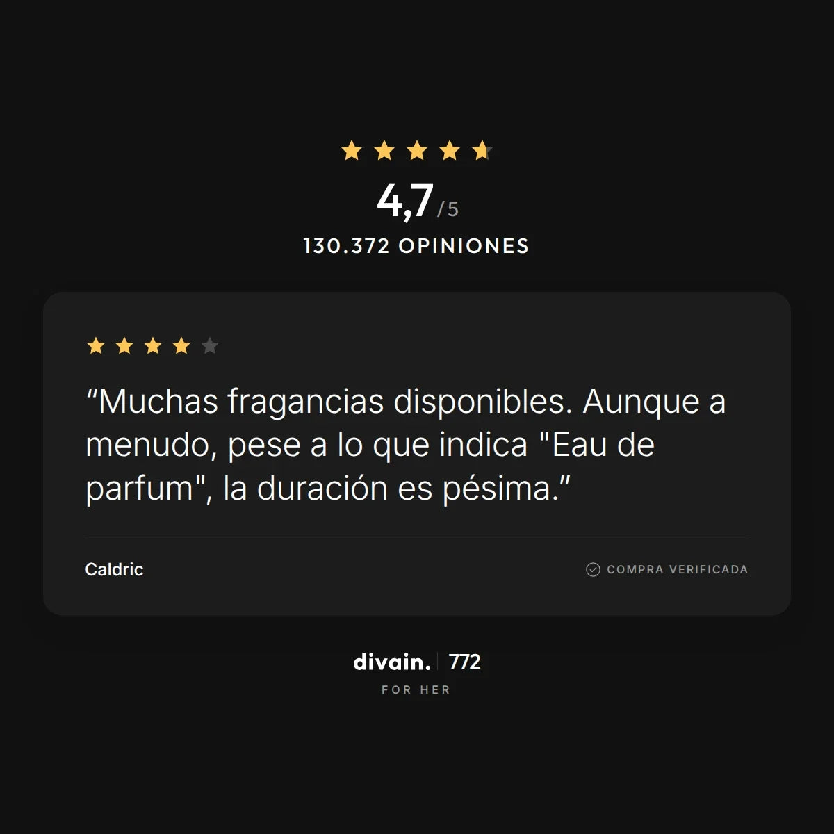 divain.772 - 4,7/5 sobre 130.372 opiniones