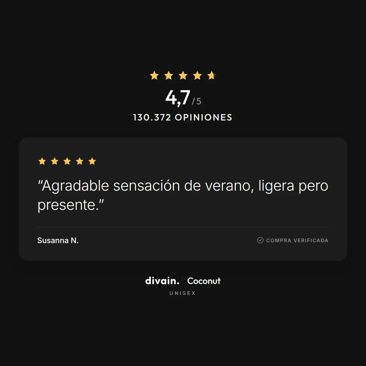 divain. Coconut - 4,7/5 sobre 130.372 opiniones