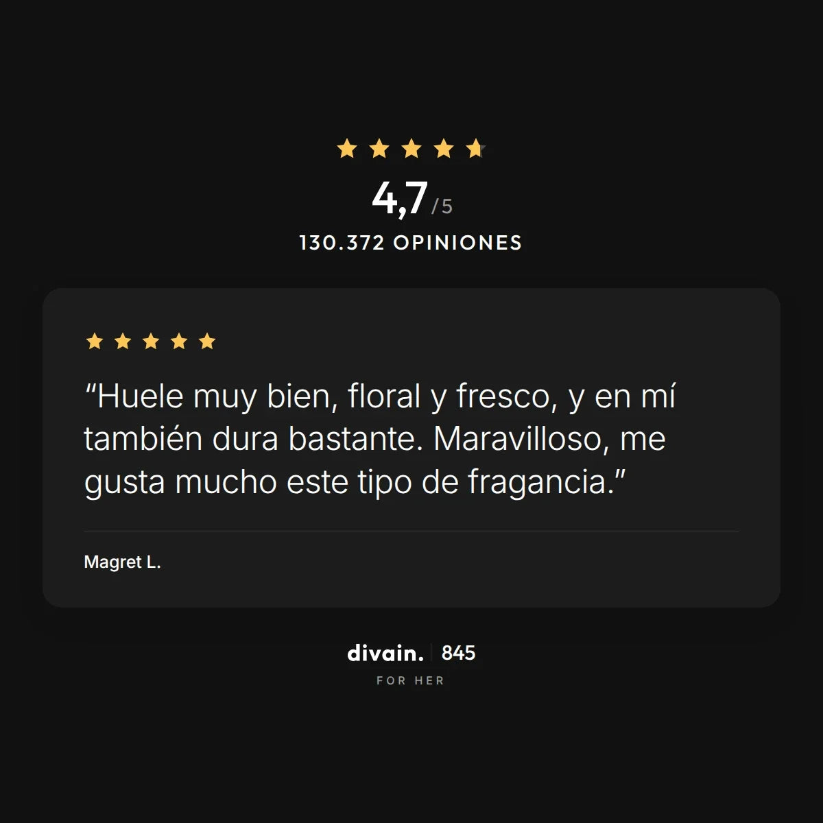 divain.845 - 4,7/5 sobre 130.372 opiniones