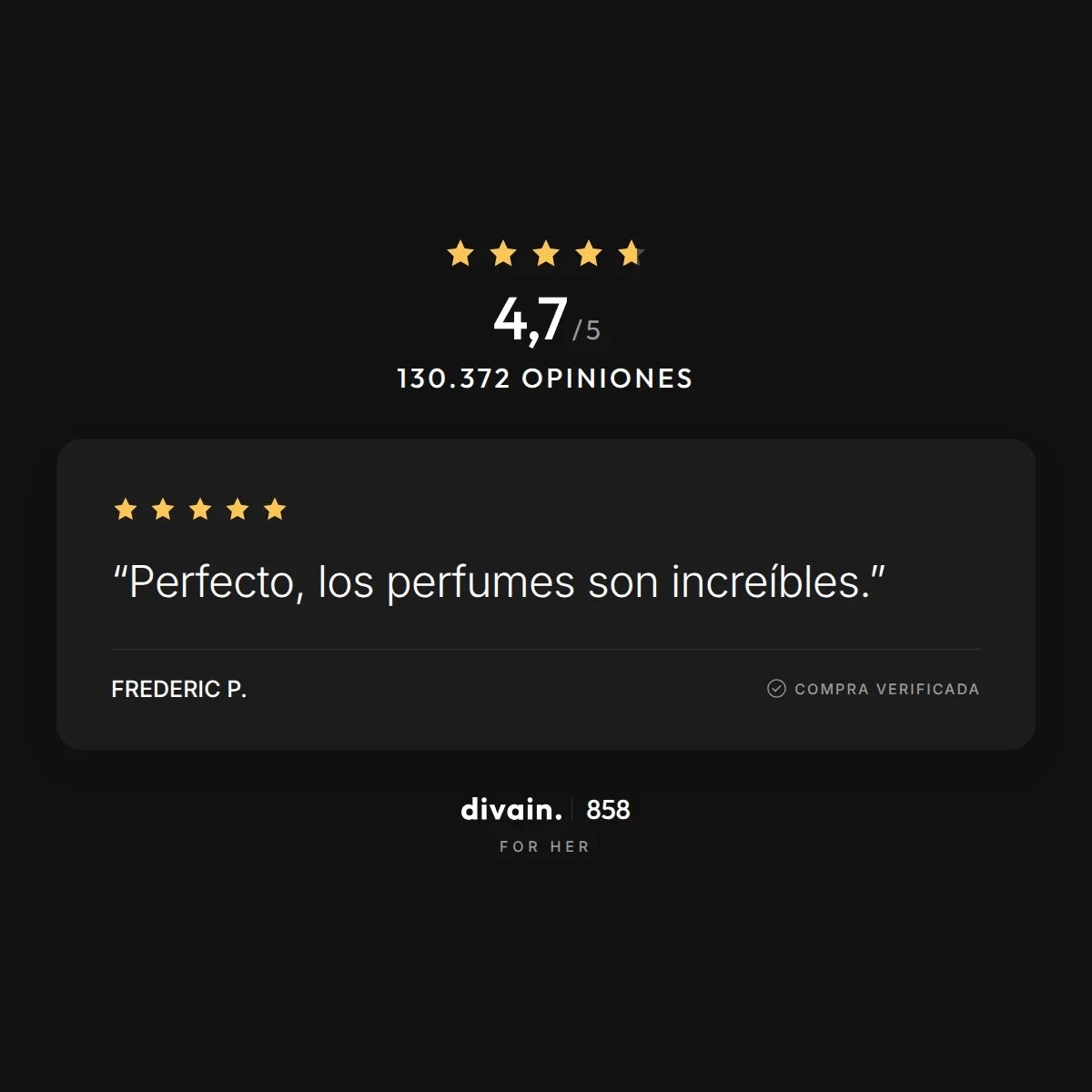 divain.858 - 4,7/5 sobre 130.372 opiniones