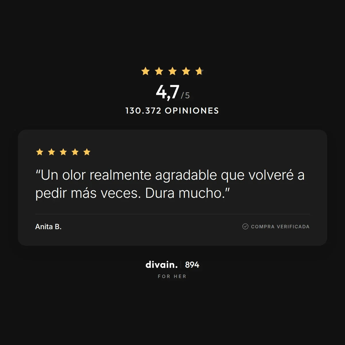 divain.894 - 4,7/5 sobre 130.372 opiniones