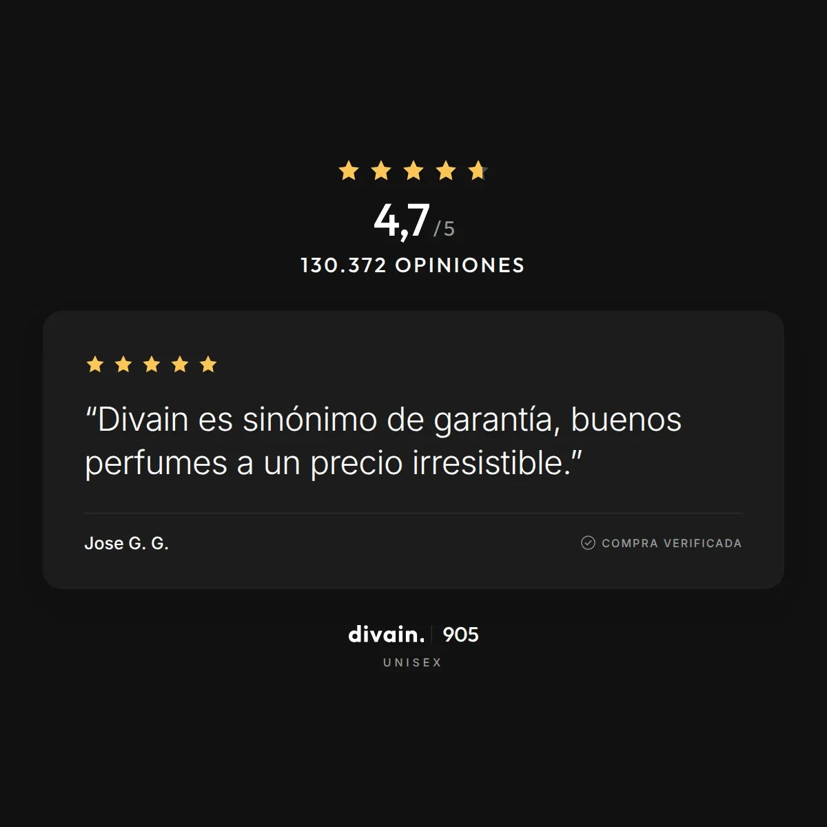 divain.905 - 4,7/5 sobre 130.372 opiniones