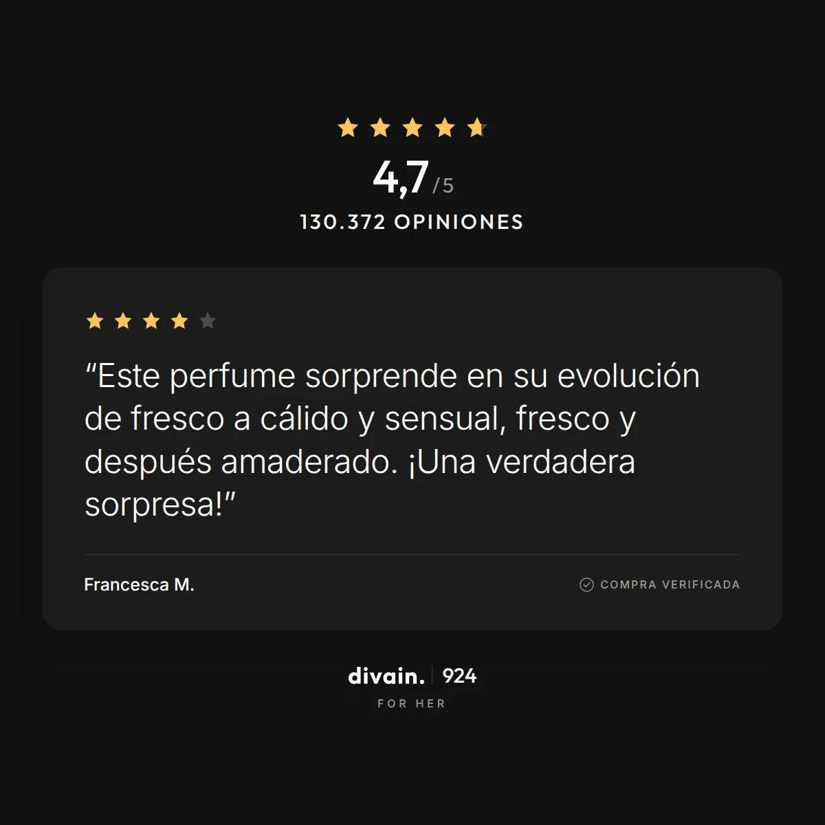 divain.924 - 4,7/5 sobre 130.372 opiniones