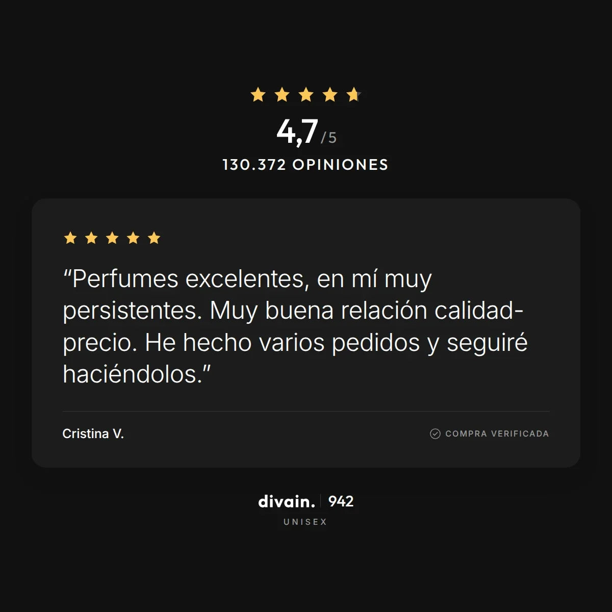 divain.942 - 4,7/5 sobre 130.372 opiniones