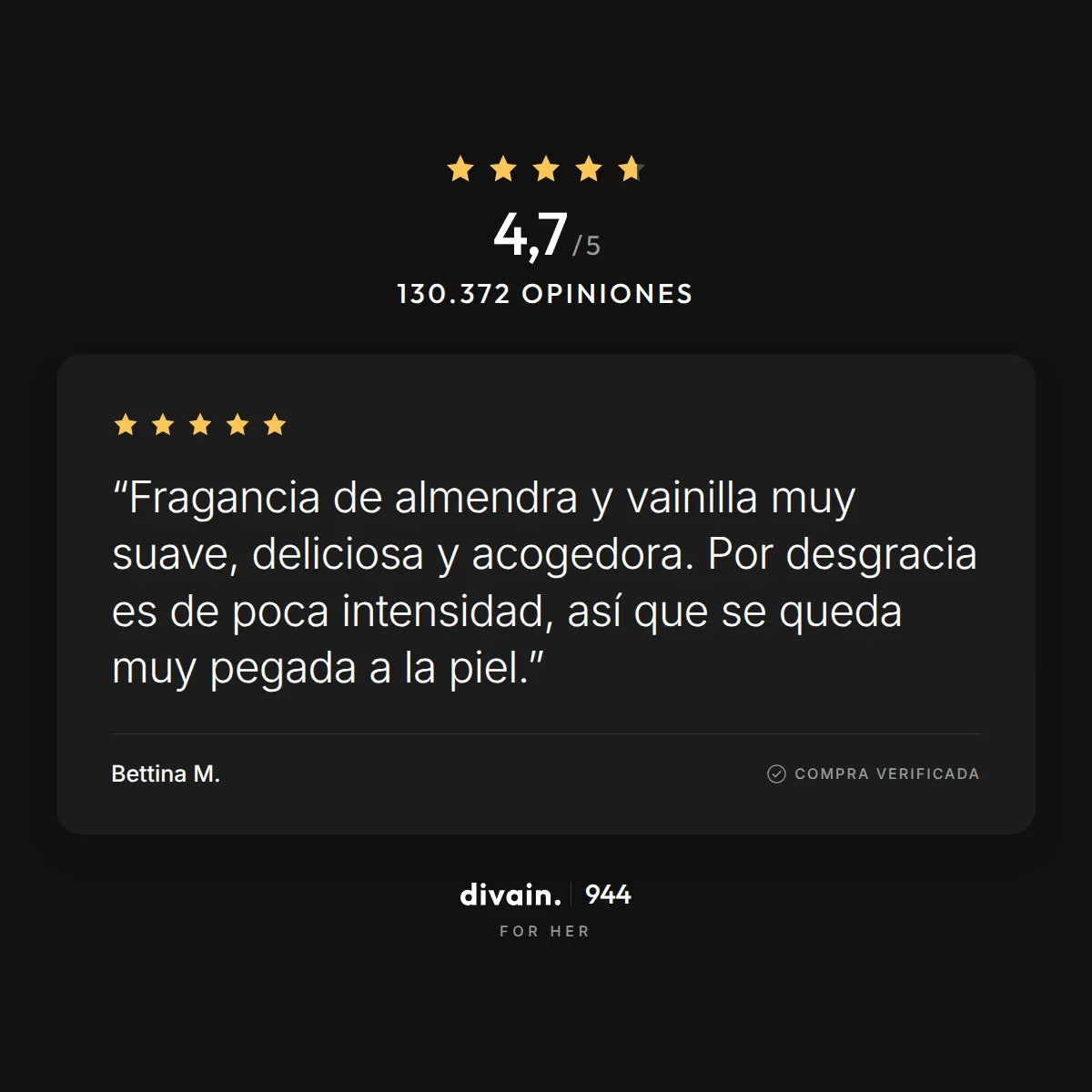 divain.944 - 4,7/5 sobre 130.372 opiniones