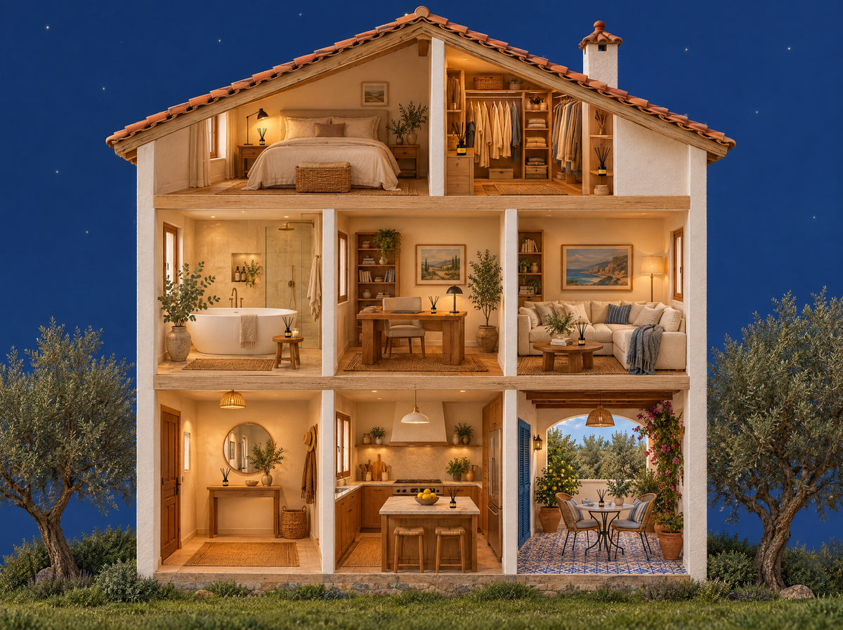 Casa mediterránea de divain. home con un mikado en cada habitación
