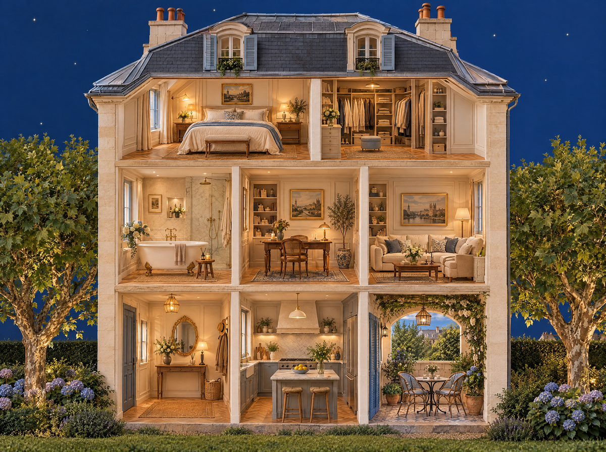 Maison française, divain. home