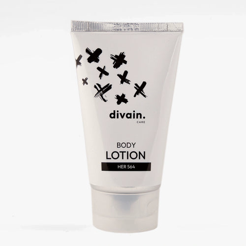 Crema corporal divain Care, con envase blanco e inspirada en el perufme 564.