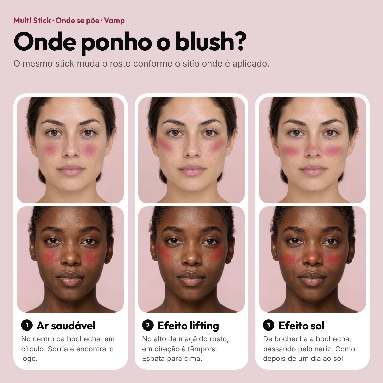 Dónde ponerse el colorete Multi Stick Vamp
