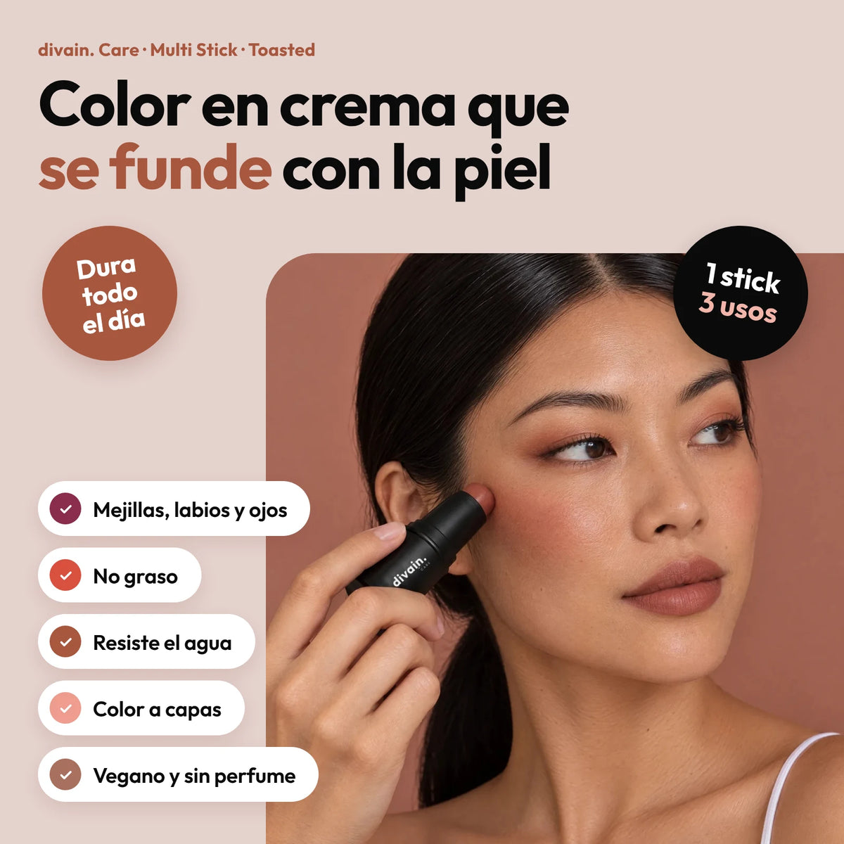 Ventajas del Multi Stick Toasted de divain. Care