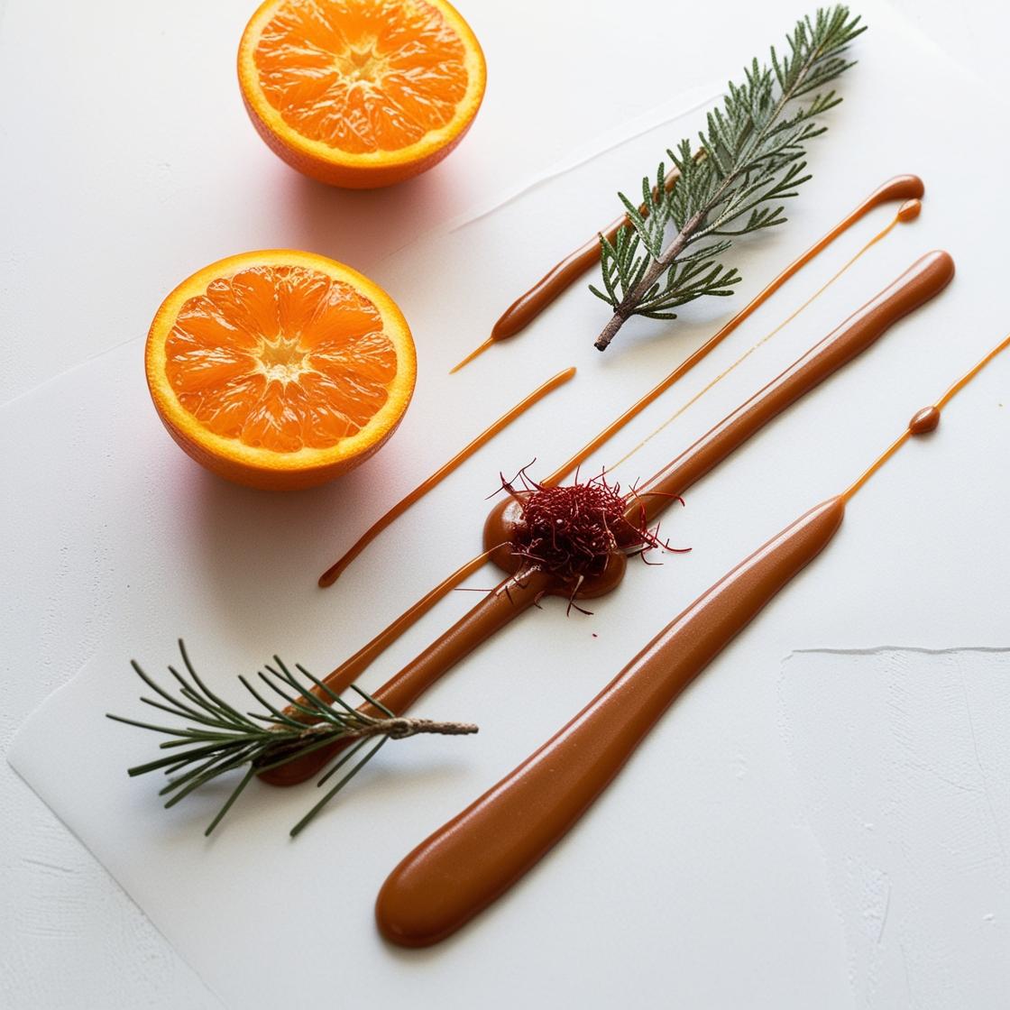 Caramelo, haba tonka y naranja, notas olfativas del perfume equivalente divain.466 para hombre