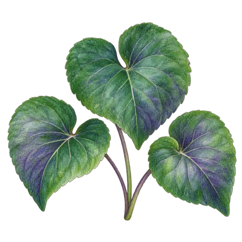 Ilustración de la nota olfativa Hojas de violeta