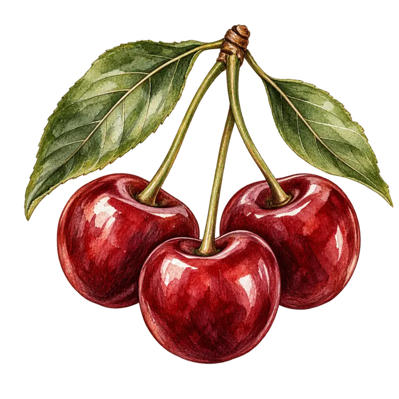 Ilustración botánica de Cereza