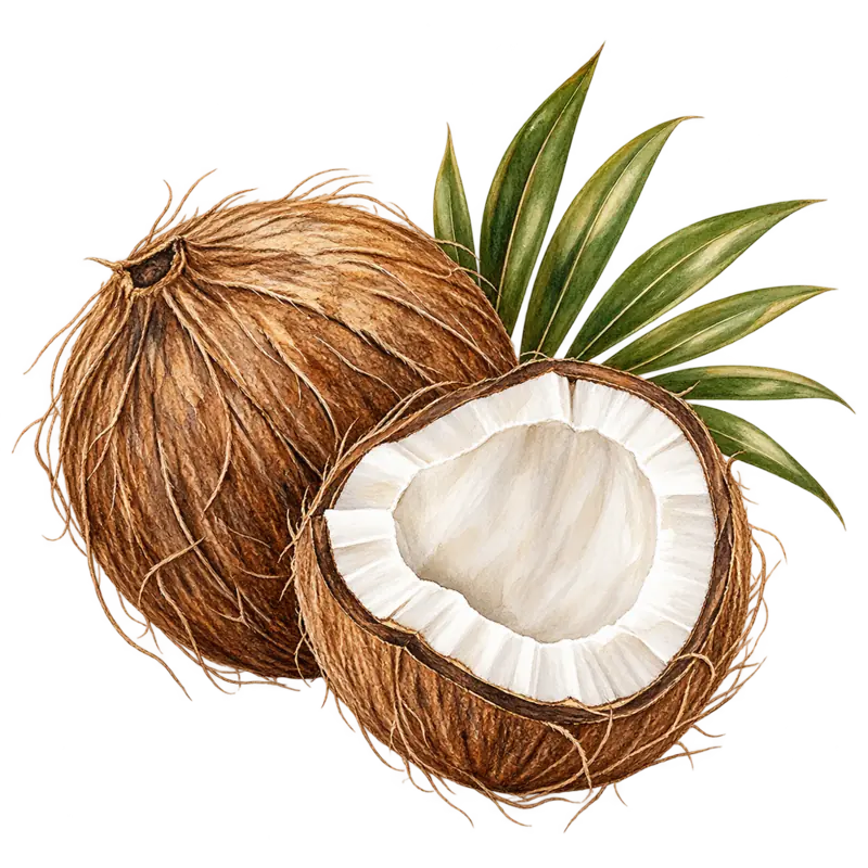 Ilustración botánica de Coco