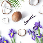 Notas olfativas cremosas y florales con coco, vainilla e iris