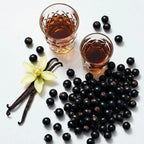 Notas olfativas dulces y afrutadas con grosellas negras, vainilla y licor