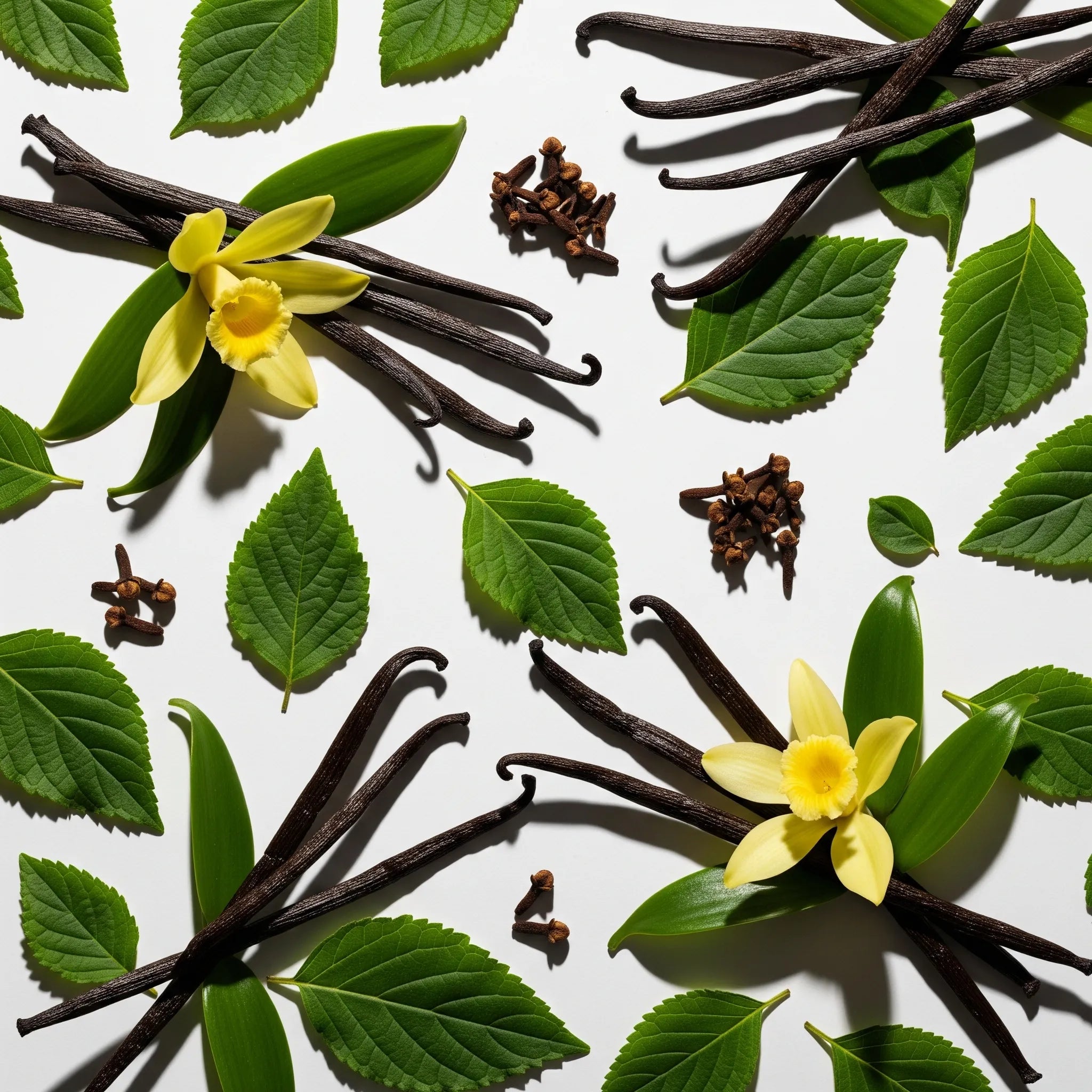 Notas olfativas especiadas y dulces con vainilla, hojas verdes y clavo