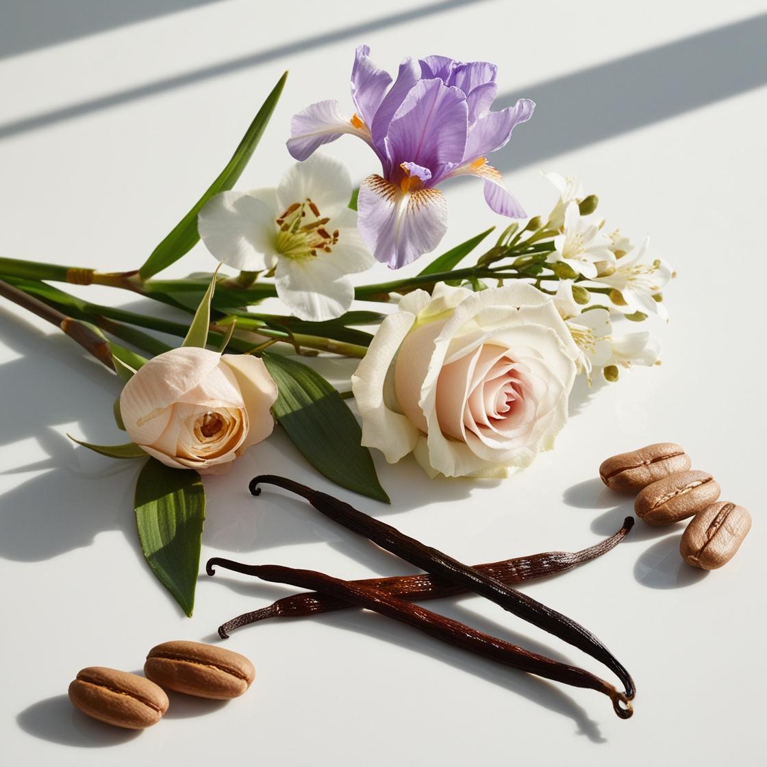 Bergamota, haba tonka y iris, notas olfativas del perfume equivalente divain.163 para mujer
