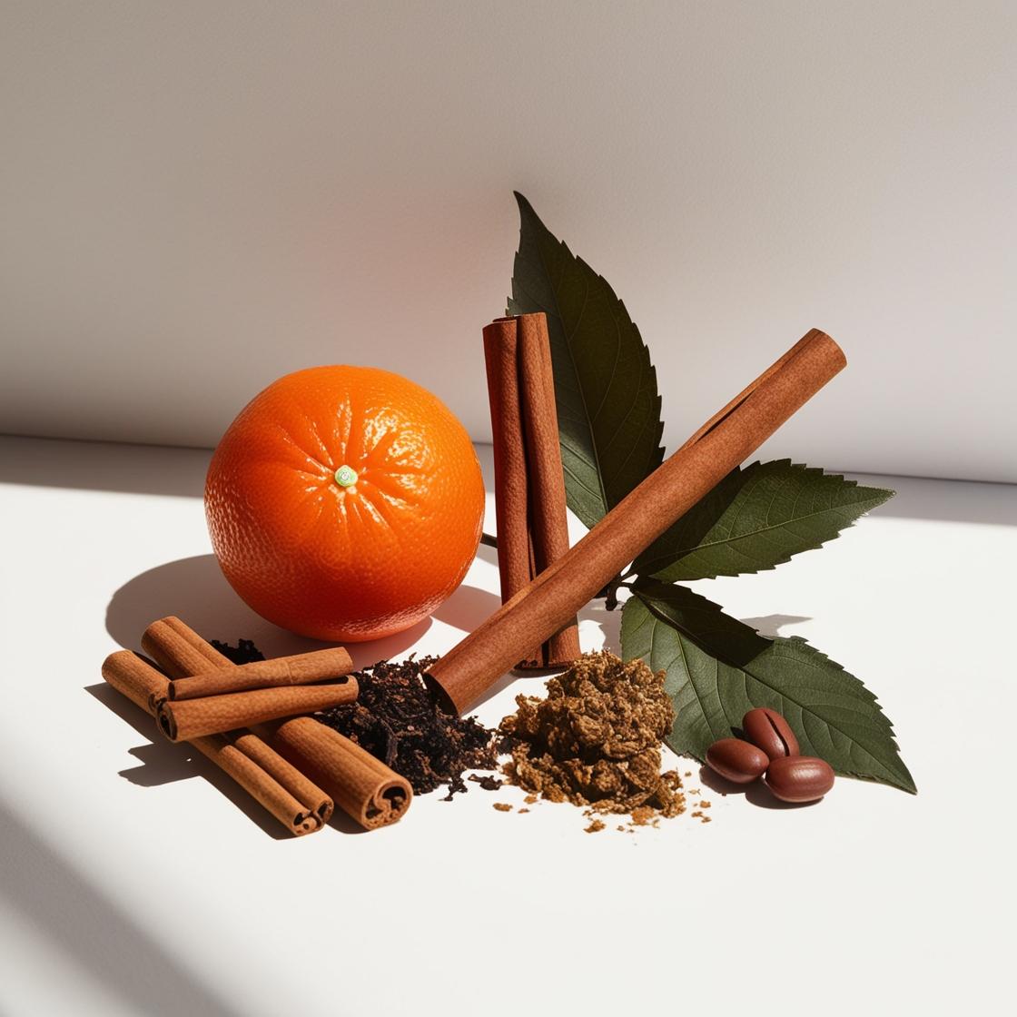 Canela y haba tonka, notas olfativas del perfume equivalente divain.230 para hombre