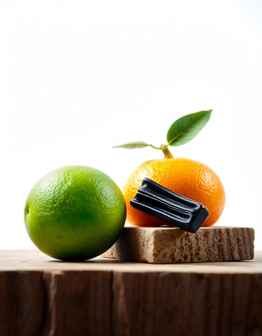 Notas olfativas de perfume con lima, mandarina fresca, regaliz negro y madera