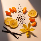 Notas olfativas del perfume con limón chispeante, mandarina jugosa, vainilla dulce y un toque de pimienta.