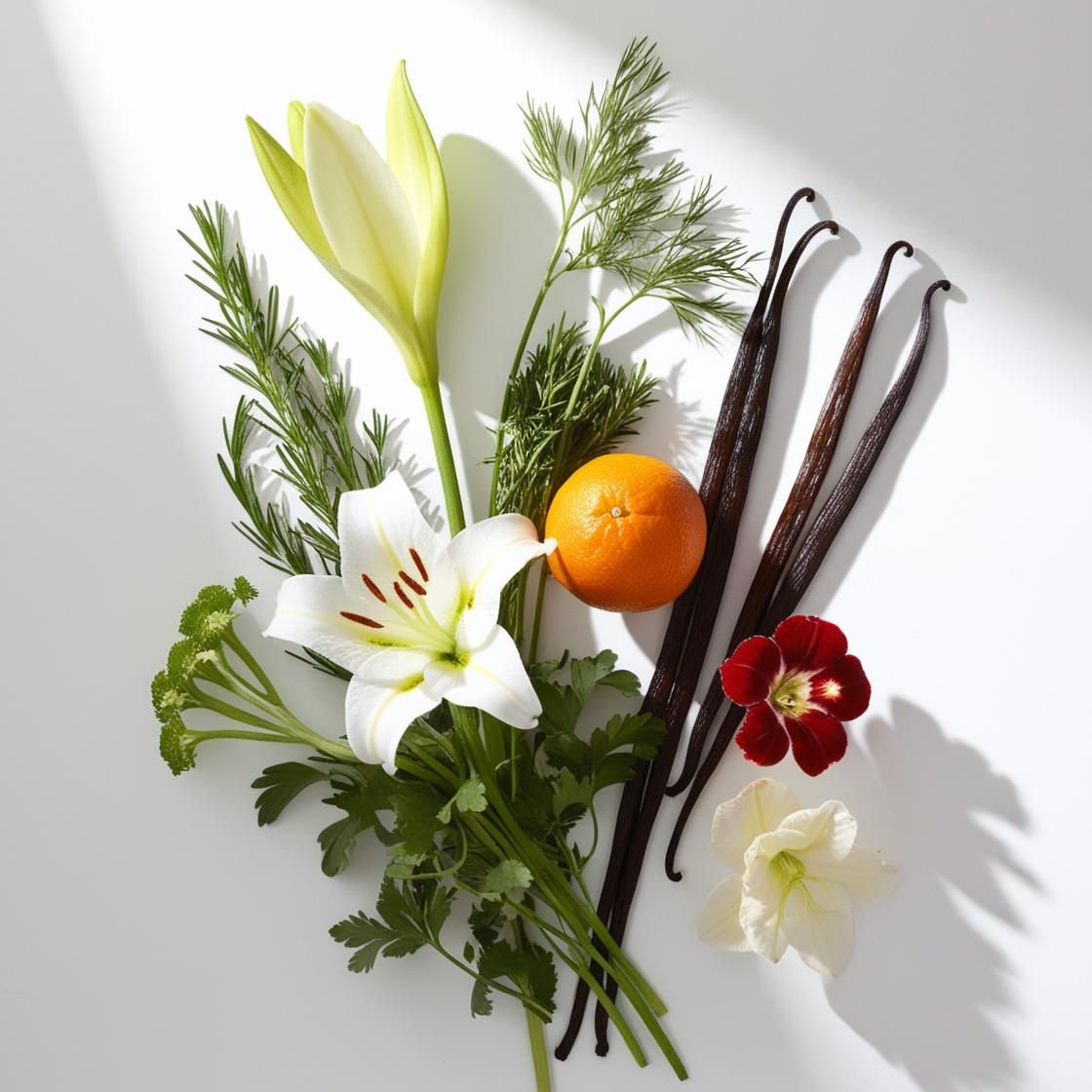 Appelsinblomst, iris og nardus, duftnoter i den tilsvarende divain.516 Duft til kvinder
