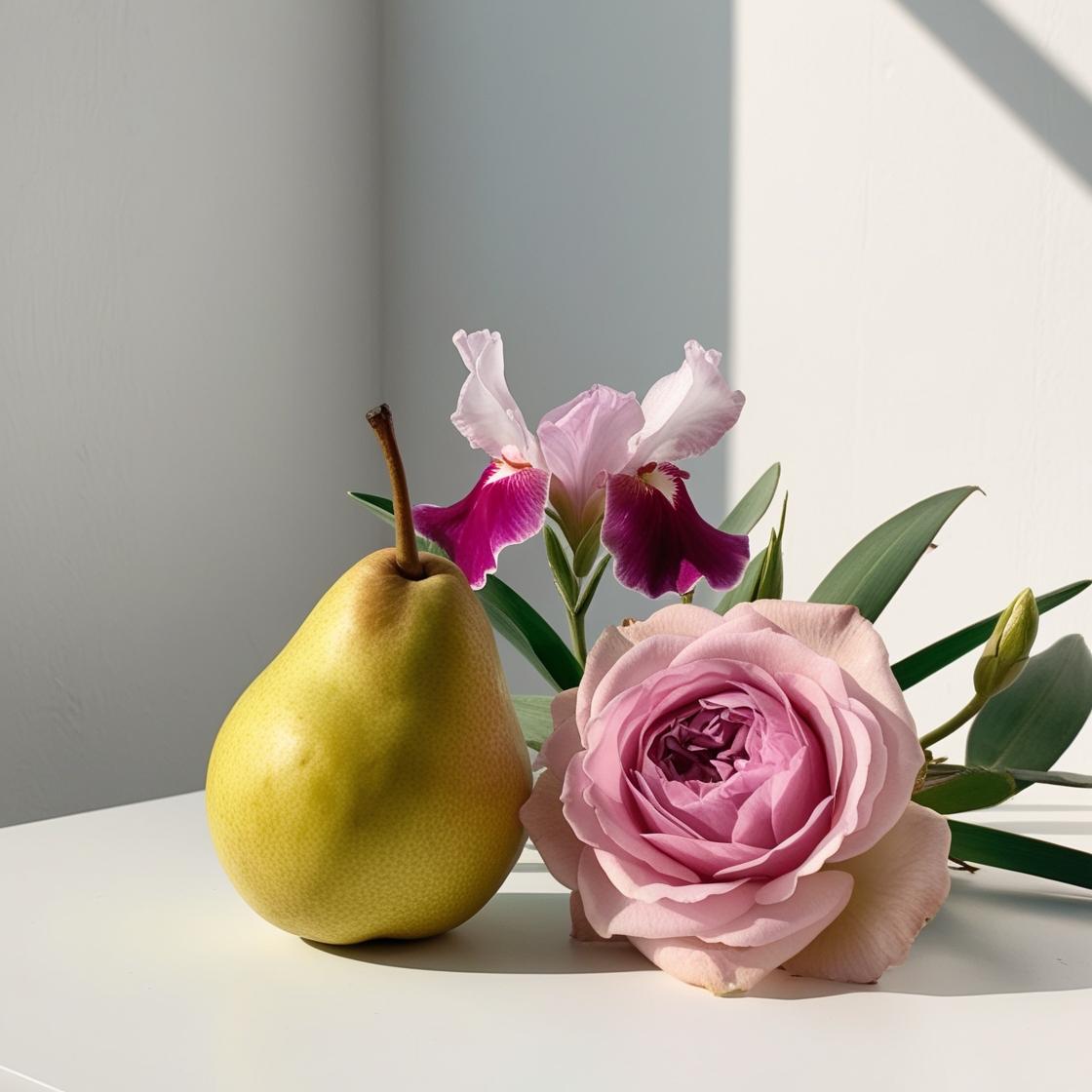 Iris y rosa, notas olfativas del perfume equivalente divain.644 para mujer