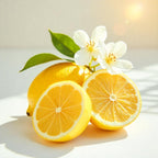 Notas olfativas del perfume con limón, flor de azahar y un frescor cítrico radiante.