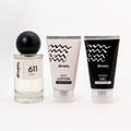 Perfume divain 611 con su crema corporal y su gel.