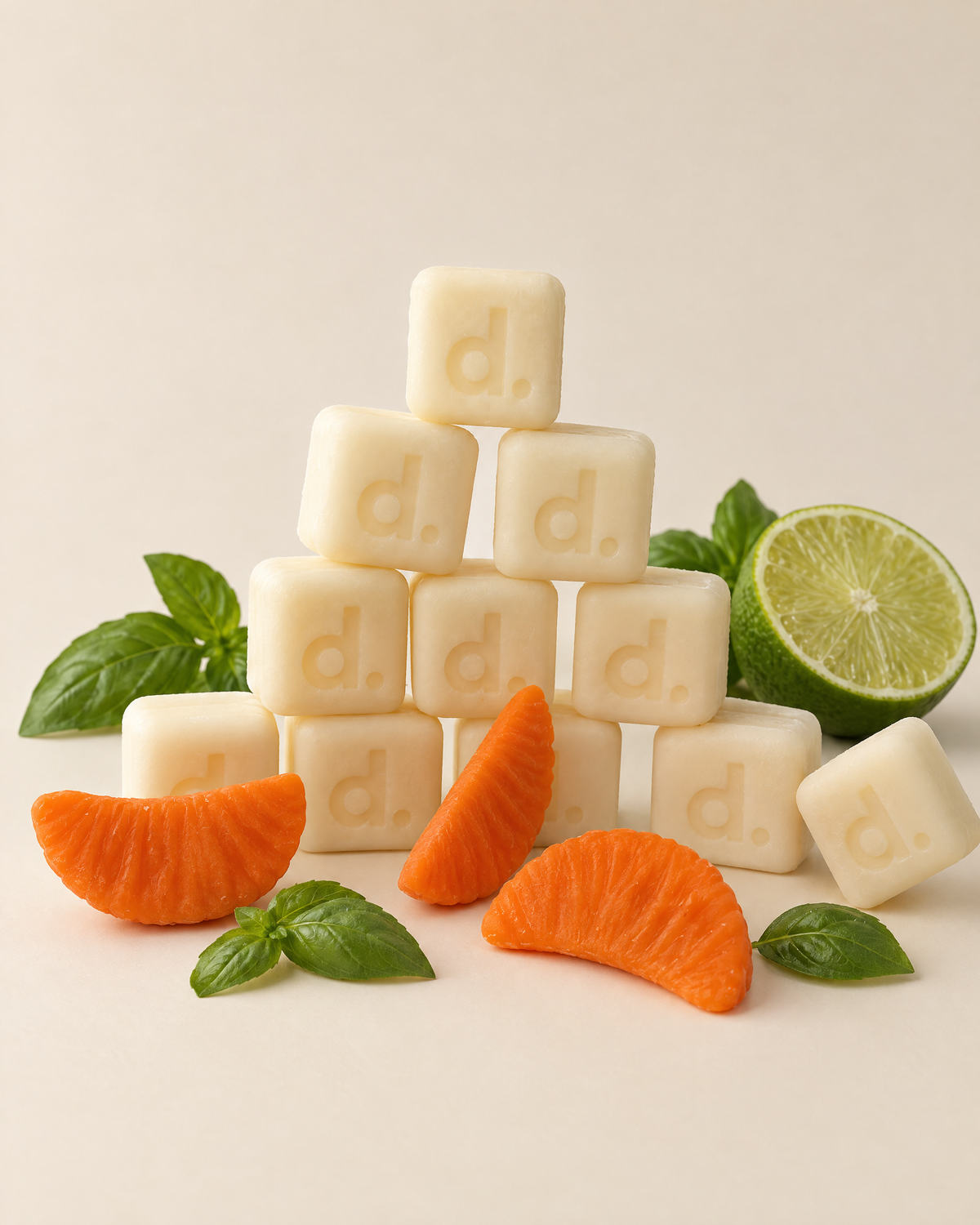 Wax melts Citrus de divain.: cubos con la d. y gajos de mandarina de cera